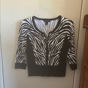 White House Black Market Monochrome Patterned Sweater